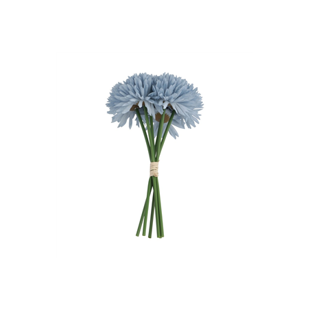 Bouquet de 6 dahlias bleu ciel - Haut. 26cm