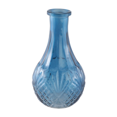 Vase en verre bleu 10 x 18 cm