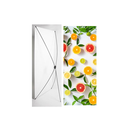 Kakemono Agrumes et Vitamines - 180 x 80 cm - Toile M1 avec structure  X- Banner