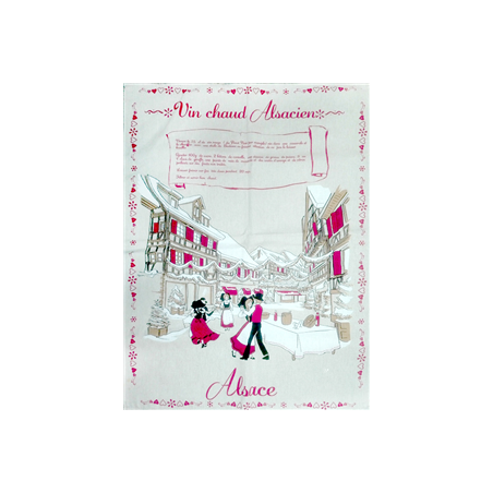 Tissu Imprimé Vin chaud Alsacien - Coton - 50 x 68 cm*