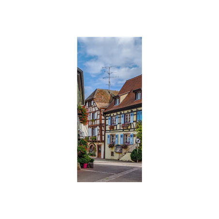 Kakemono Alsace Volets bleus - 180 x 80 cm - Toile M1 avec structure  X- Banner