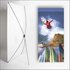 Kakemono Basque Surf - 180 x 80 cm - Toile M1 avec structure X- Banner