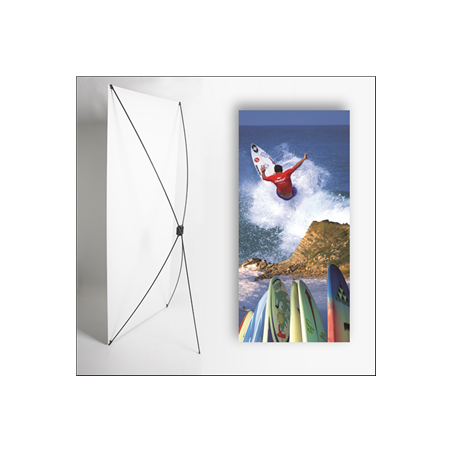 Kakemono Basque Surf - 180 x 80 cm - Toile M1 avec structure X- Banner