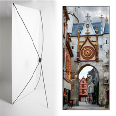 Kakemono Auxerre Bourgogne - 180 x 80 cm - Toile M1 avec structure  X- Banner