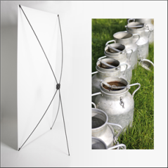 Kakemono Bidon à lait - 180 x 80 cm - Toile M1 avec structure  X- Banner