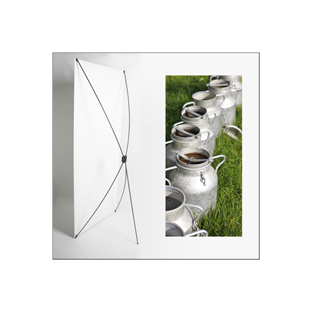 Kakemono Bidon à lait - 180 x 80 cm - Toile M1 avec structure  X- Banner