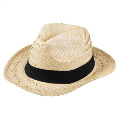 Chapeau de paille d'été avec ruban noir