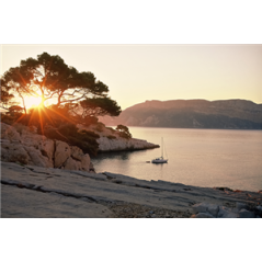 Visuel Plage et coucher de soleil - PVC - 20 x 30 cm