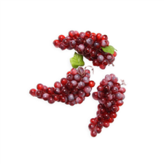 Grappes de raisin violets  x 3 - pvc - 15cm