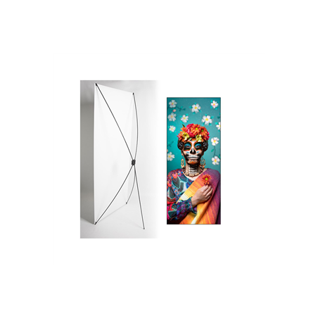 Kakemono Mexique Dia de Los Muertos - 180 x 80 cm -Toile M1 structure  X- Banner