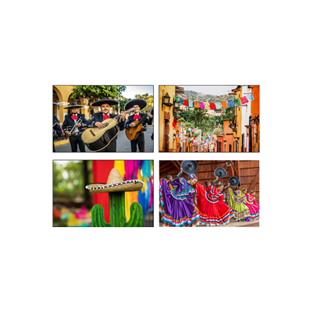 Mobiles Mexique x4 - carton - 27 x 49cm