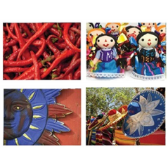 Mobiles Mexique x4 - carton - 27 x 49cm