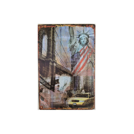 Plaque métal taxi Broadway New York - 30 x 20cm