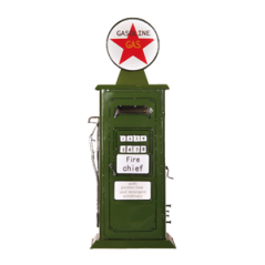 Pompe à essence verte - métal  - H. 50cm