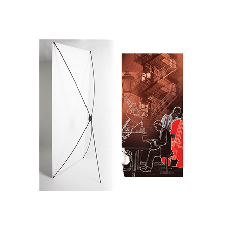 Kakemono Pianiste (droit) - 180 x 80 cm - Toile M1 avec structure  X- Banner