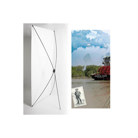 Kakemono Louisiane Bateau - 180 x 80 cm - Toile M1 avec structure  X- Banner