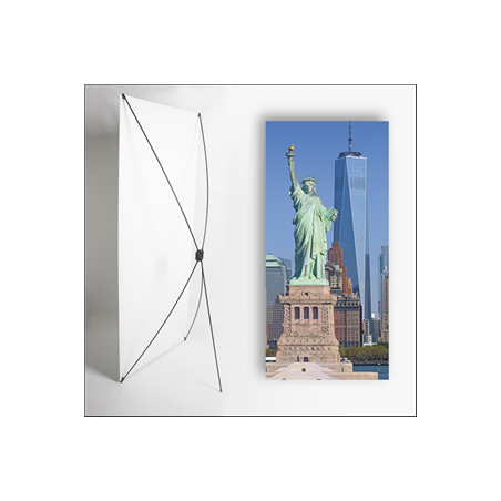 Kakemono USA Statue Liberté - 180 x 80 cm sur Toile M1 avec structure  X- Banner