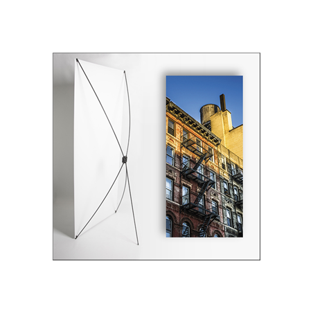 Kakemono USA Facade  - 180 x 80 cm - Toile M1 avec structure  X- Banner