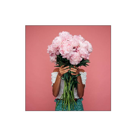 Visuel imprimé Bouquet Fleurs roses - 30 x 30 cm sur support bristol 350 gr