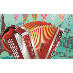 Visuel imprimé Guinguette Accordéon - 40 x 30 cm sur support bristol 350 gr