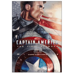 Visuel imprimé Captain America Marvel - 40 x 30 cm sur support bristol 350 gr