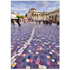 Visuel imprimé Grèce rue Athènes - 40 x 30 cm sur support bristol 350 gr