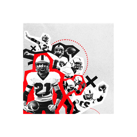 Visuel imprimé Football américain rouge - 30 x 30 cm sur bristol 350 gr