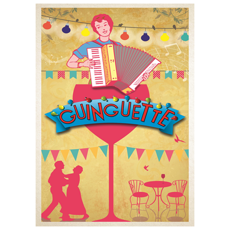 Visuel imprimé Guinguette réverbère - 30 x 40 cm sur bristol 350 gr