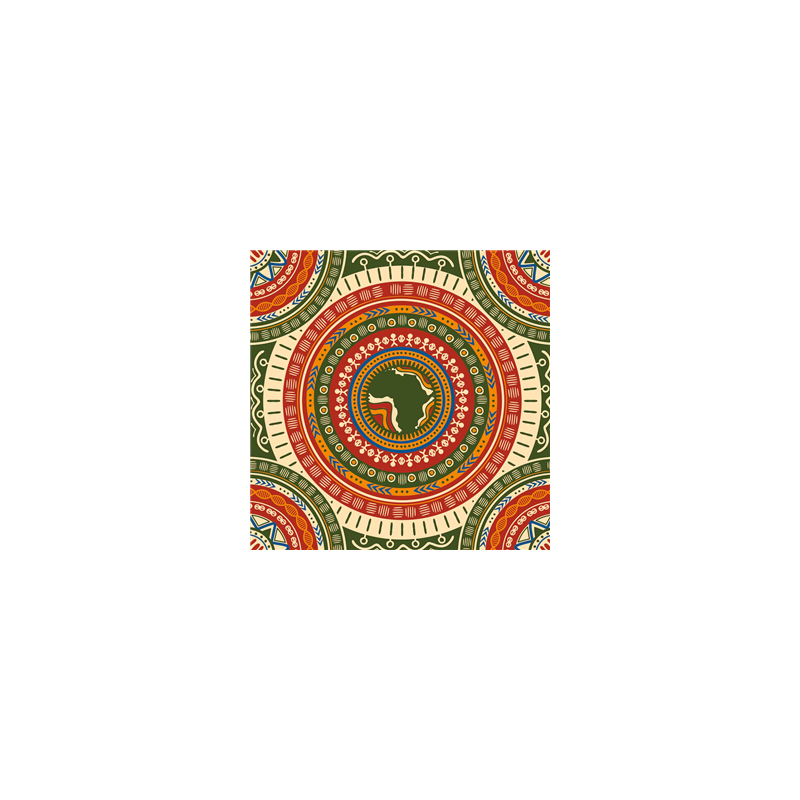 Visuel imprimé Sénégal Motif Wax africain - 30 x 30 cm sur bristol 350 gr