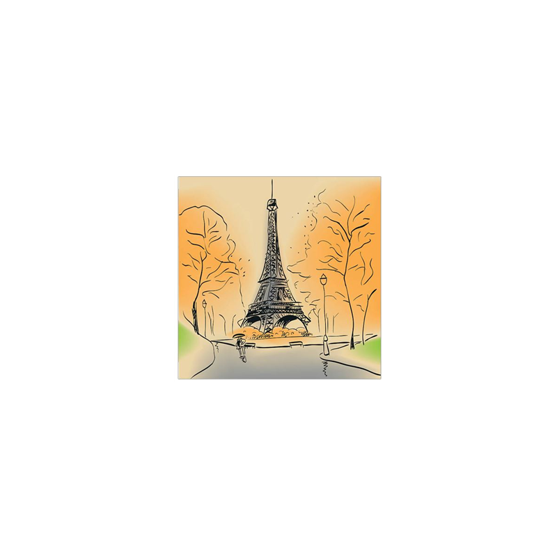 Visuel imprimé Paris Tour Eiffel vectoriel 30 x 30 cm sur bristol