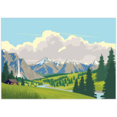 Visuel imprimé Auvergne Paysage 30 x 40 cm sur bristol