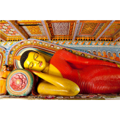 Visuel imprimé Sri Lanka  et  Bouddha couché - 40 x 30cm sur support bristol 350 gr