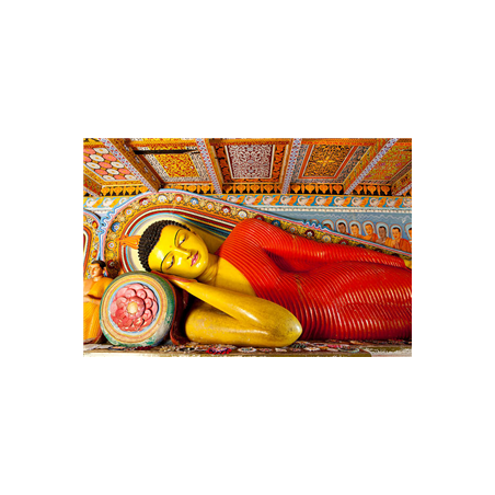 Visuel imprimé Sri Lanka  et  Bouddha couché - 40 x 30cm sur support bristol 350 gr