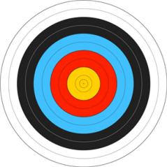 Cible de tir à l'arc imprimée sur bristol / Diam. 30 cm
