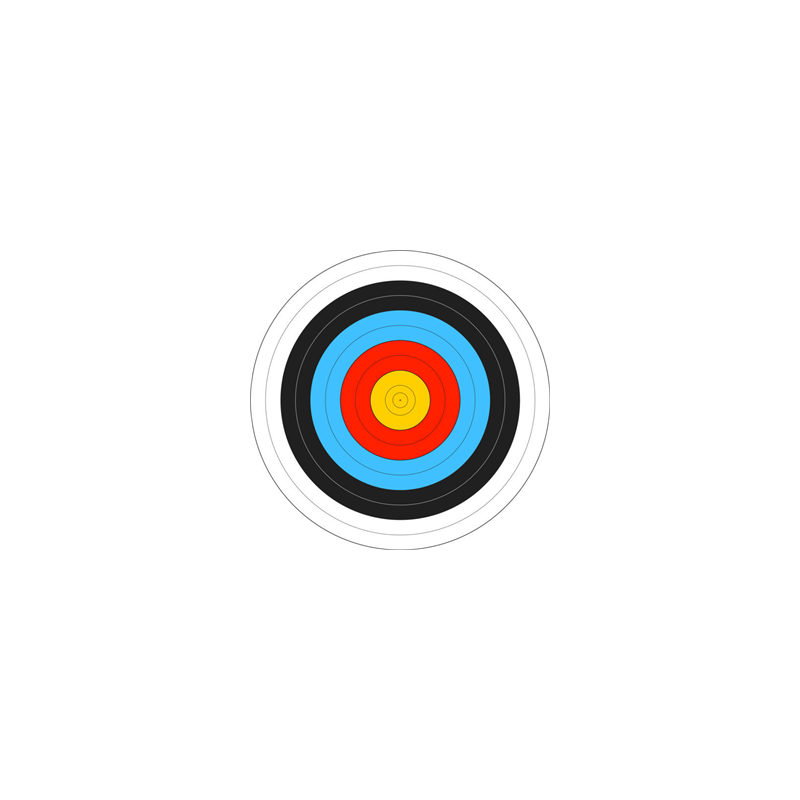 Cible de tir à l'arc imprimée sur bristol / Diam. 30 cm