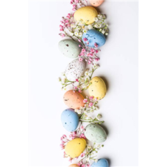Visuel imprimé Pâques Œufs Pastel et Fleurs 30 x 40 cm sur bristol