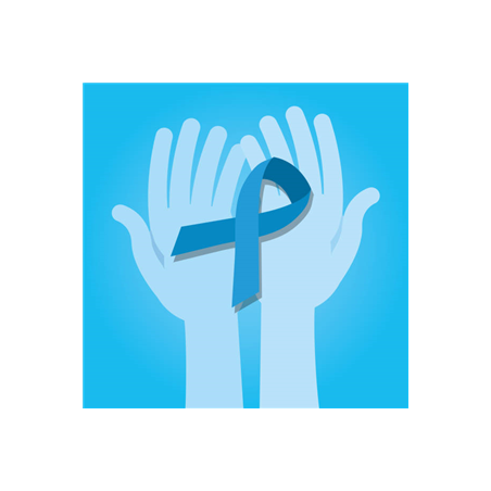 Visuel imprimé Ruban Bleu Movember - 30 x 30 cm sur bristol 350 gr