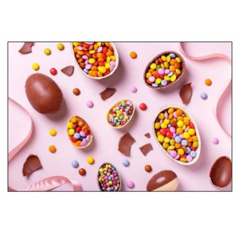 Visuel imprimé Pâques Œuf Bonbons - 40 x 30cm sur support bristol 350 gr