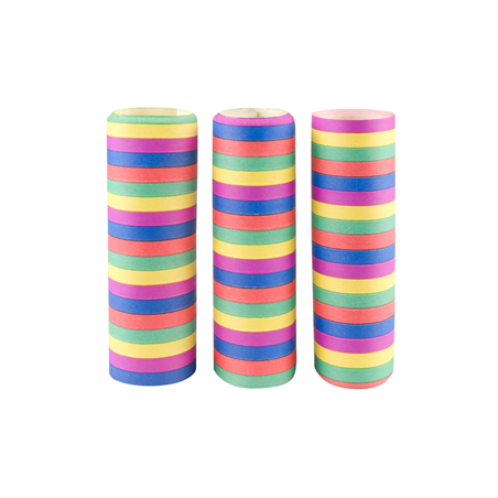 Lot de 3 Rouleaux de serpentins en papier 5 couleurs / 4 m