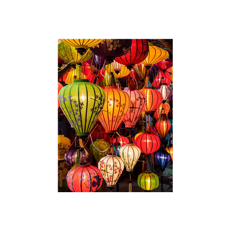 Kakemono Vietnam Lanternes - 180 x 80 cm - Toile M1 avec structure X- Banner