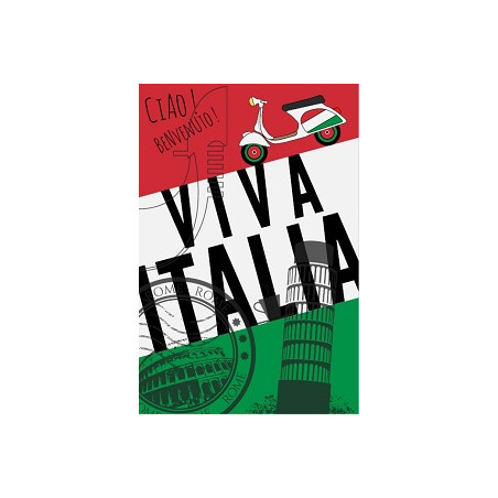 Plaque en bois VIVA ITALIA - 20 x 30cm