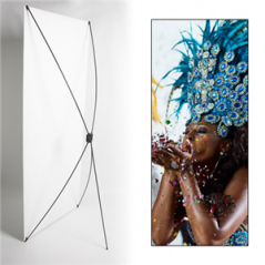 Kakemono Carnaval Brésil Confettis - 180 x 80cm -Toile M1 avec structure XBanner