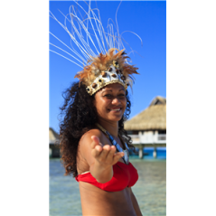 Kakemono Danseuse Polynésie 2 - 180 x 80 cm - Toile M1 avec structure X- Banner