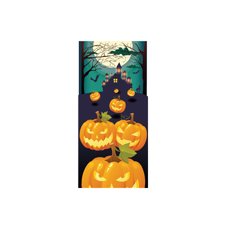 Kakemono Halloween Citrouille - 180 x 80 cm - Toile M1 avec structure X- Banner