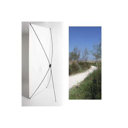 Kakemono chemin - 180 x 80 cm - Toile M1 avec structure  X- Banner