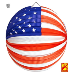 Lampion rond USA en papier - Diam. 25 cm