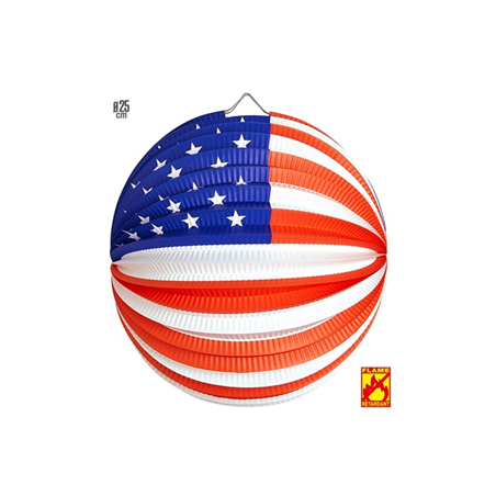 Lampion rond USA en papier - Diam. 25 cm