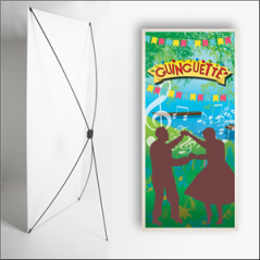 Kakemono Guinguette 2 - 180 x 80 cm - Toile M1 avec structure X- Banner