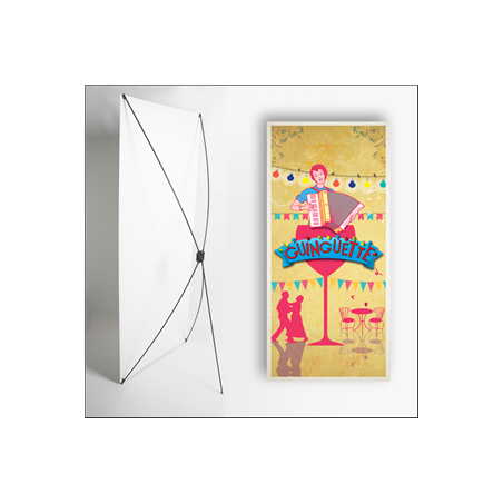 Kakemono Guinguette 4 - 180 x 80 cm - Toile M1 avec structure X- Banner