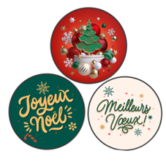 Lot de 3 Mobiles de Noël en carton RV / D. 40-30-20 cm